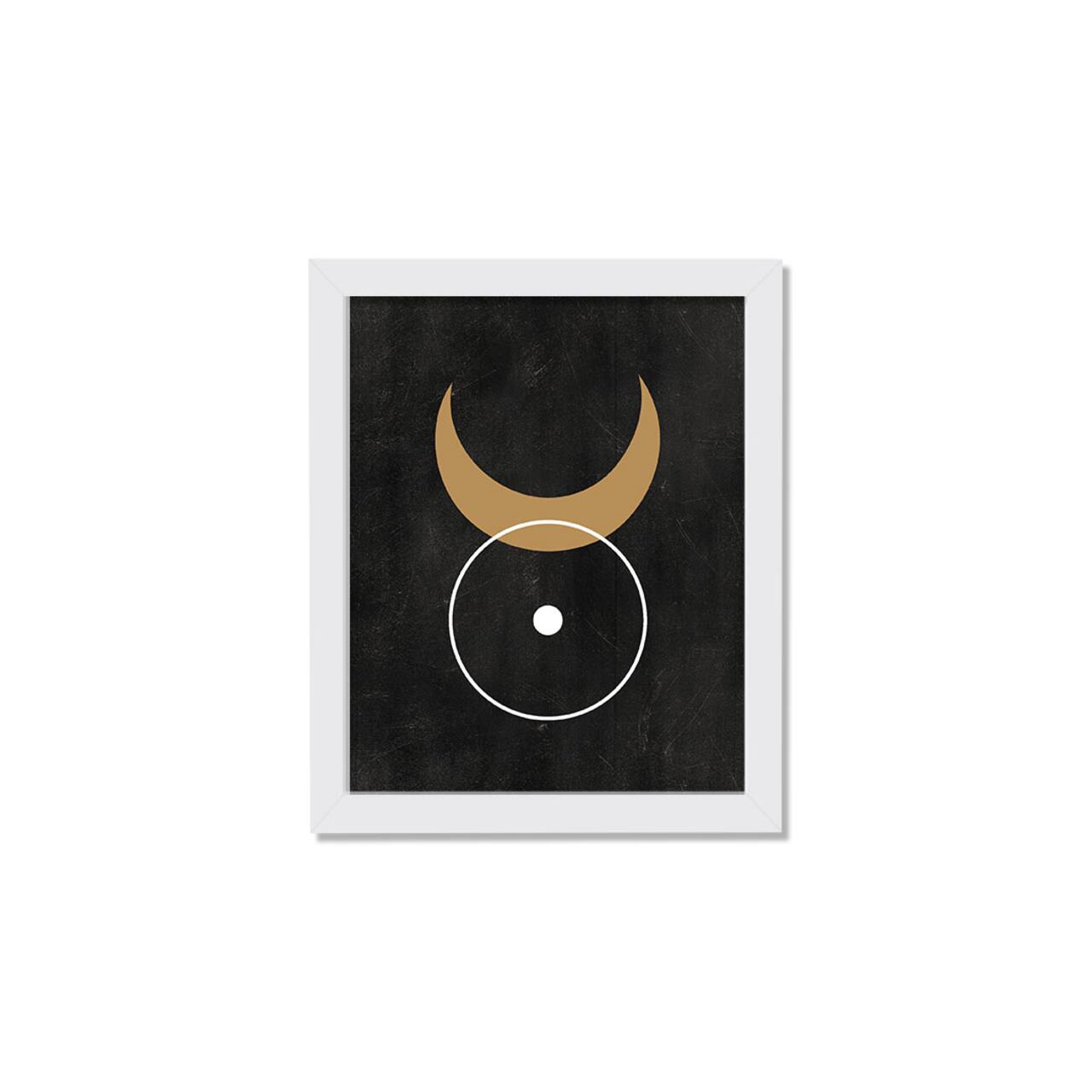 Moon Circle 5 11" x 14" White Framed Print Under Plexiglass